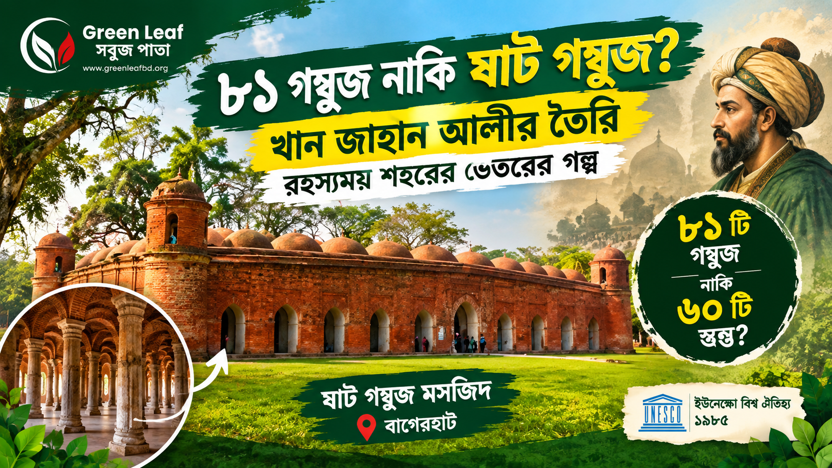 ৮১ গম্বুজ নাকি ষাট গম্বুজ? খান জাহান আলীর তৈরি রহস্যময় শহরের ভেতরের গল্প
