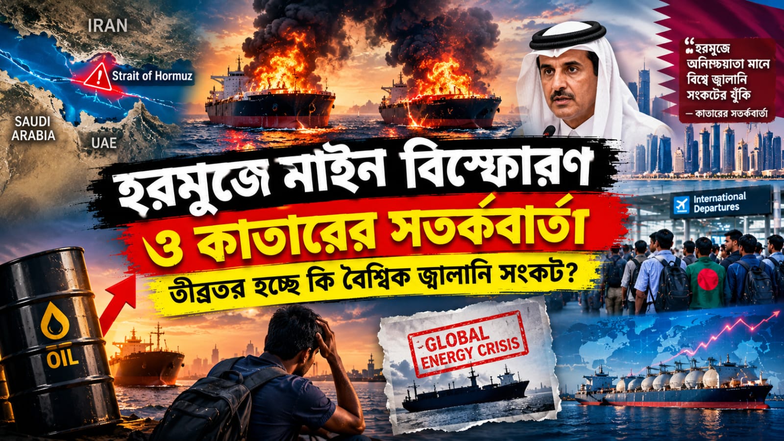 হরমুজে মাইন বিস্ফোরণ ও কাতারের সতর্কবার্তা তীব্রতর হচ্ছে কি বৈশ্বিক জ্বালানি সংকট?